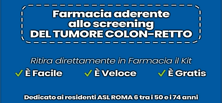 Screening tumori colon, grande risposta alla Asl Roma 6, farmacie protagoniste