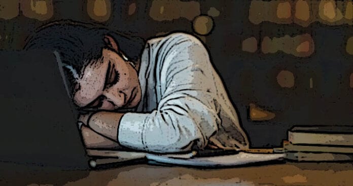 studentessa depressa computer